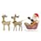 Deer Pulling Sleigh with Santa Set with Warm White UL LED Lights